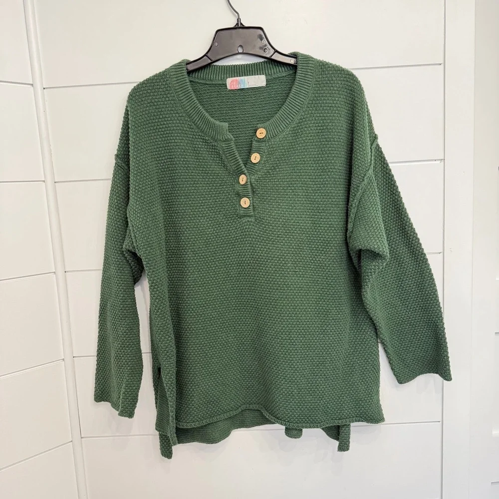 FP Beach Evergreen Hailee Cotton Sweater Size Small 23113 - Picture 4 of 9